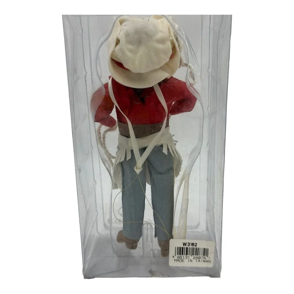 Vtg Kurt S Adler Cowboy Ornament Crepe Paper Porcelain Jocelyn Mostrom Christmas